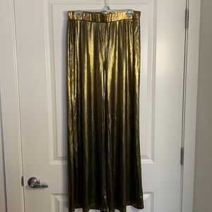 Shiny gold pallazzo disco pants